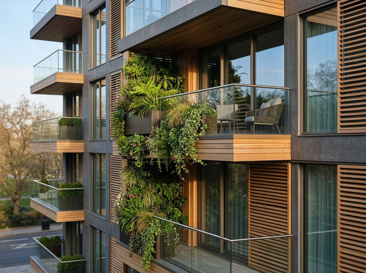 Park Lane Architectural Facade and Landscaped Balconies