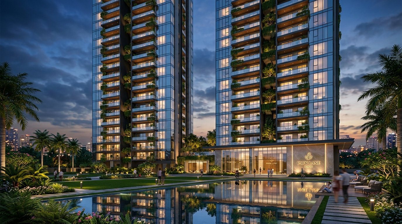 Park Lane in KIADB Twilight Architecture View